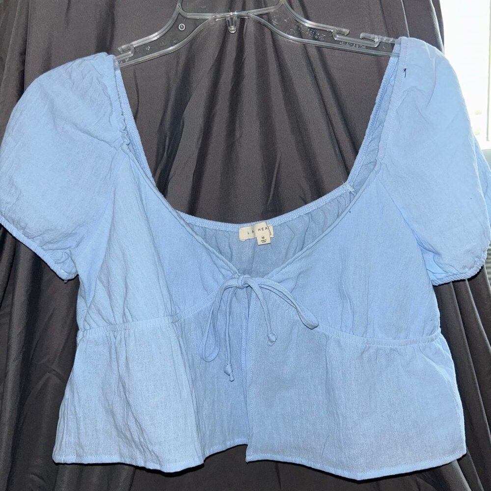 L.A. Hearts Light Blue Tie Blouse